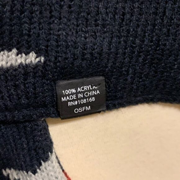 Stars & Stripes Scarf Red, Navy Blue Gray America - Picture 6 of 8